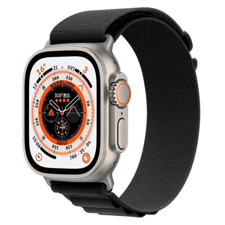 Nylon watch band with black-gray fabric and buckle for Apple Watch Ultra 49mm