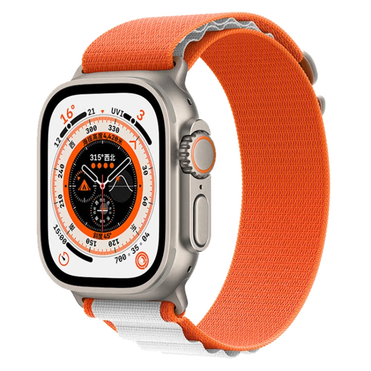Nylon watch band with orange strap and gray top edge