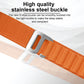 Orange nylon watch band with G-style metal buckle, adjustable holes