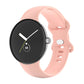 Pink silicone watch band with clasp and perforated strap for Pixel Watch 41mm