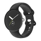 Black silicone watch band with clasp and perforated strap for Pixel Watch 41mm