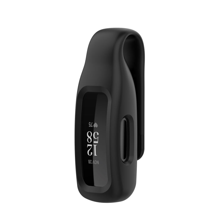 Black silicone protective clip case cover with screen cutout for fitness tracker