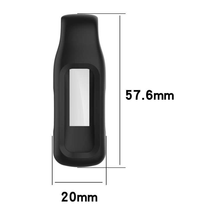 Black silicone protective clip case cover, size diagram 57.6mm x 20mm