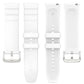 White 22mm silicone watch band with clasp and adjustable hole strap