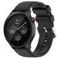 Black silicone watch band with metal clasp and vented adjustment holes