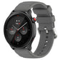 Dark grey silicone watch band with metal buckle and adjustment holes
