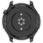 Black protective watch case with integrated tempered glass, underside mounting view