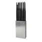 Silver mobile signal jammer with tall black antenna array