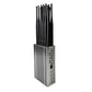 Silver mobile signal jammer with black antennas and side vented panel