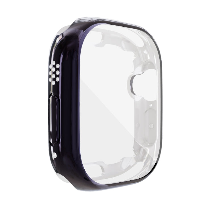 Dark blue TPU shockproof Apple Watch case with transparent front cover and dial opening