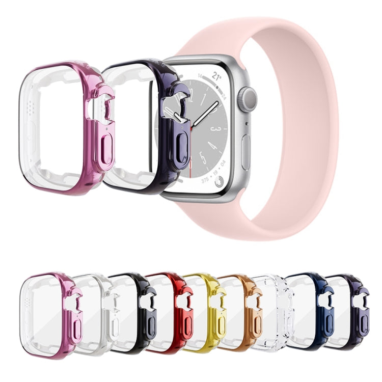 TPU shockproof case for Apple Watch with pink and black clear bumper, 45mm