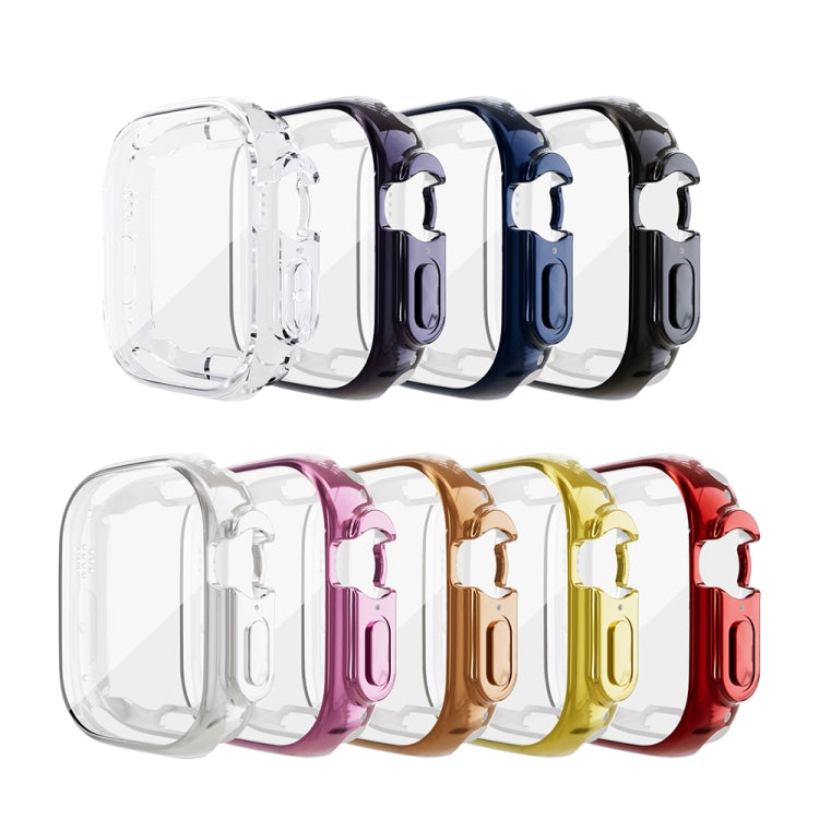 TPU shockproof case for Apple Watch: transparent colors lineup with side button cutouts