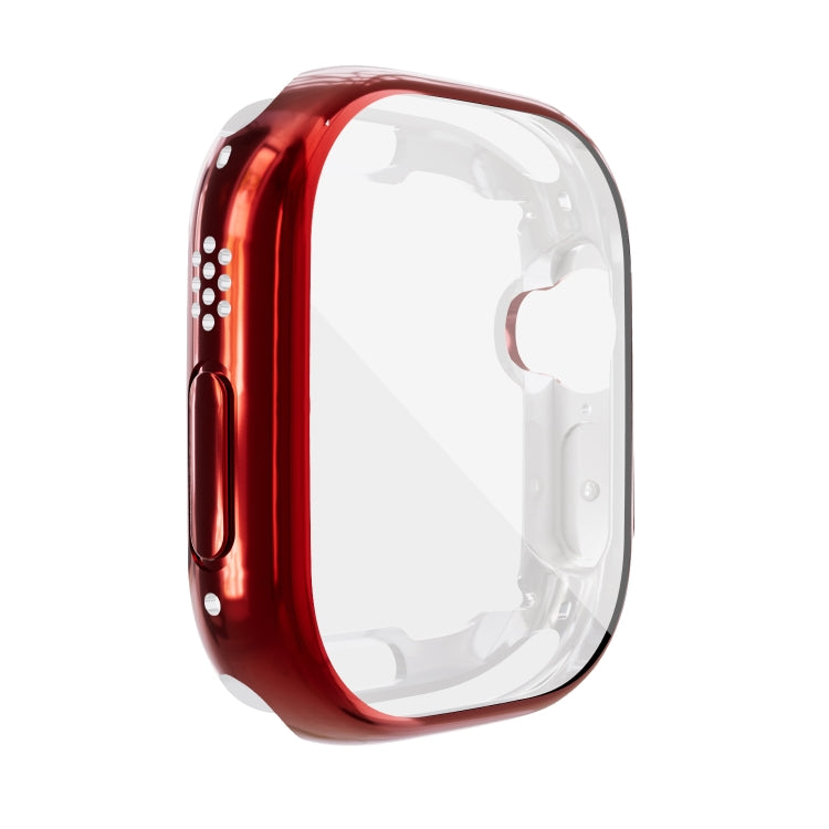 TPU shockproof Apple Watch case, all-inclusive, red frame with side buttons