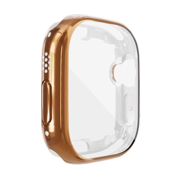 TPU shockproof Apple Watch case, all-inclusive, rose gold frame with side buttons