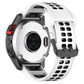 White silicone watch band with quick-release clasp and vented double-row holes