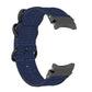 Blue three-ring nylon watch band with adjustable strap and metal clasp