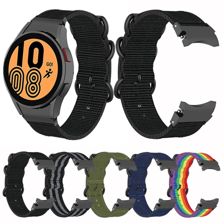 Set of three-ring nylon watch bands plus smartwatch with round display