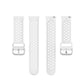Set of white perforated sport watch straps with metal buckle clasps
