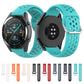 Set of perforated silicone sport watch straps with metal buckles in multiple colors