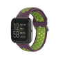 Sport watch strap for Fitbit Versa in purple and light green, perforated holes with clasp