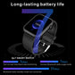 Black smartwatch with screen showing battery life and blue usage bar graphic