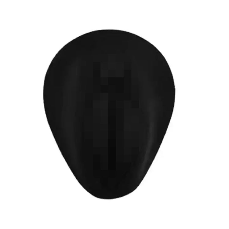 Black silicone facial feature insert, smooth oval with faint central mark