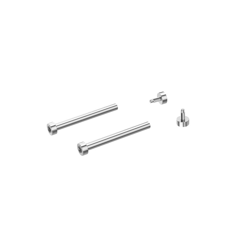 Silver strap connecting rod kit with two rods and two small mounting caps