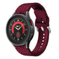Rhombus-texture silicone watch band in wine red with metal clasp, for Galaxy Watch 5/5 Pro.