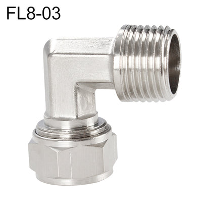 Nickel-plated copper quick fitting twist elbow, FL8-03 female lock connector