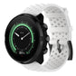Breathable silicone watch strap with perforations in white, for Suunto 9