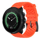 Breathable silicone watch strap with perforated texture in orange, for Suunto 9