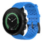 Breathable silicone watch strap with perforated texture in blue, for Suunto 9