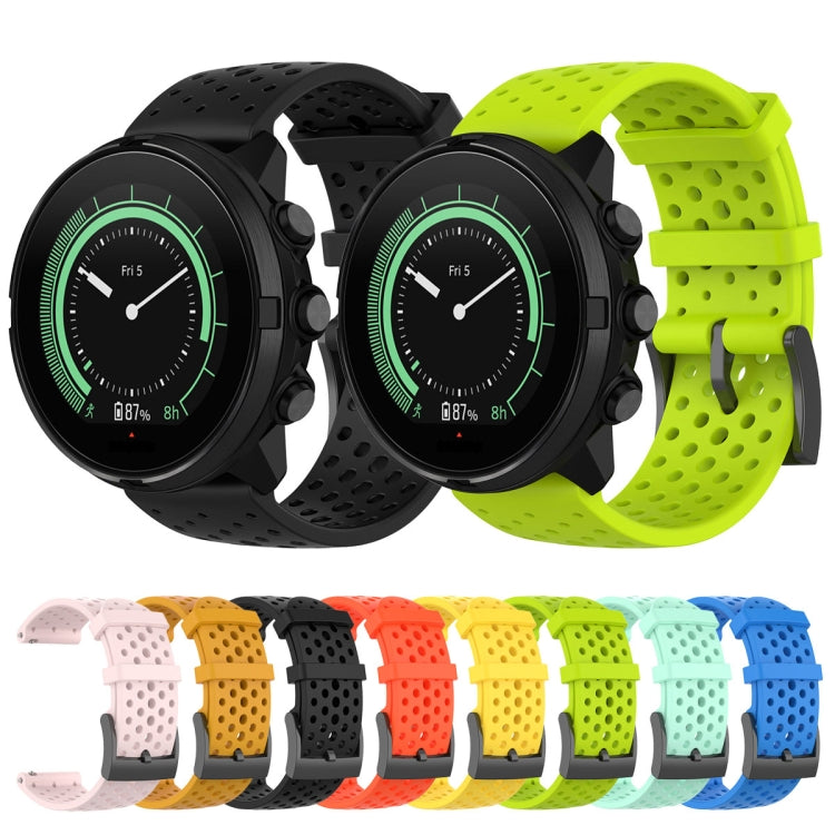 Set of breathable silicone watch straps with perforations in multiple colors