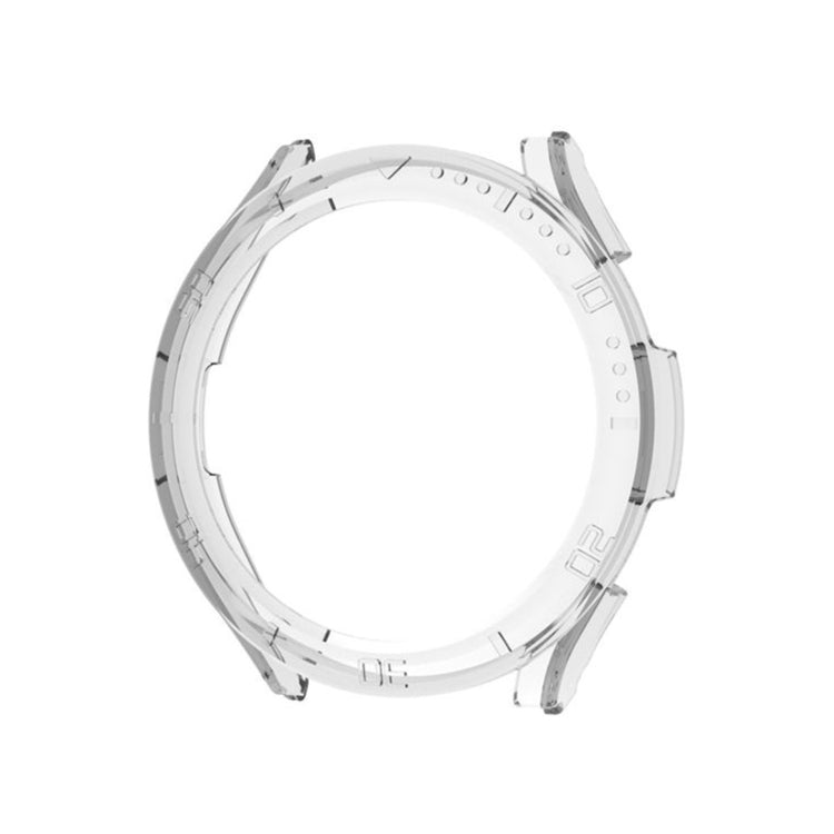 White PC half-cover watch case with scale, transparent protective round smartwatch frame