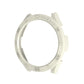 Light gray/white PC half-cover watch case with scale, protective round smartwatch frame