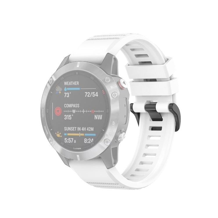 22mm white quick-release wrist strap with plastic buckle, perforated textured band