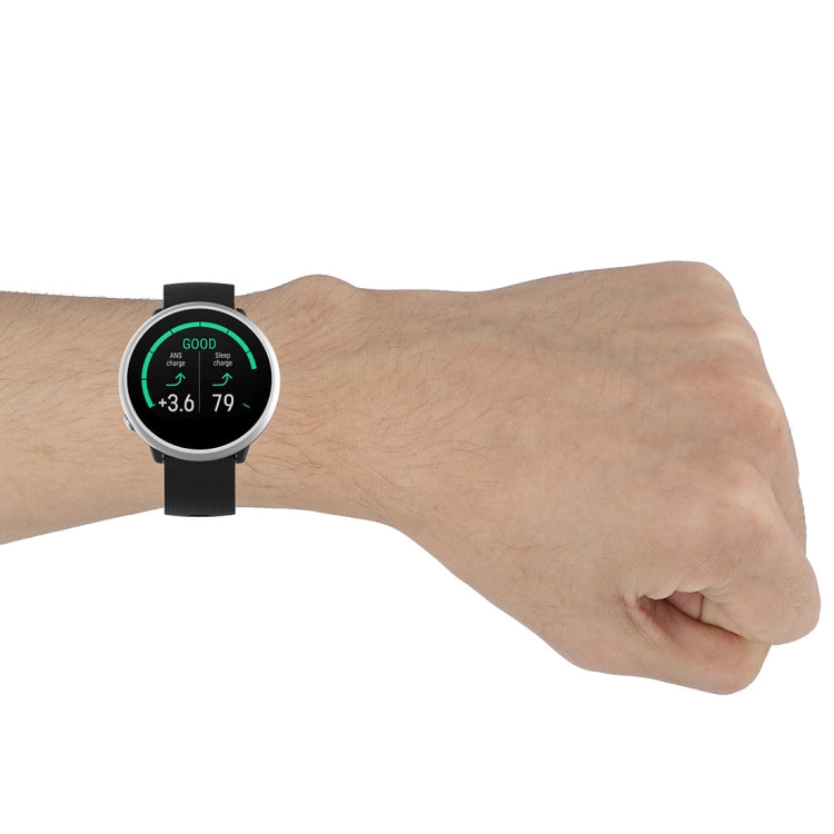 Silicone wrist strap watchband, 20mm, black with plaid texture