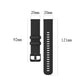 20mm silicone watch strap size diagram with small plaid texture and hole spacing