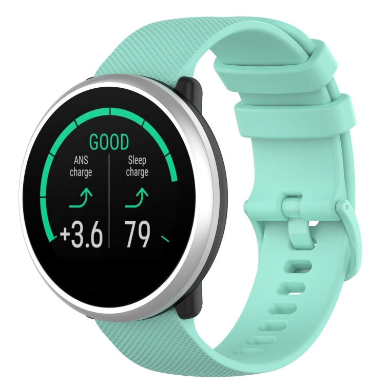 Silicone wrist strap watchband, 20mm, teal with plaid texture