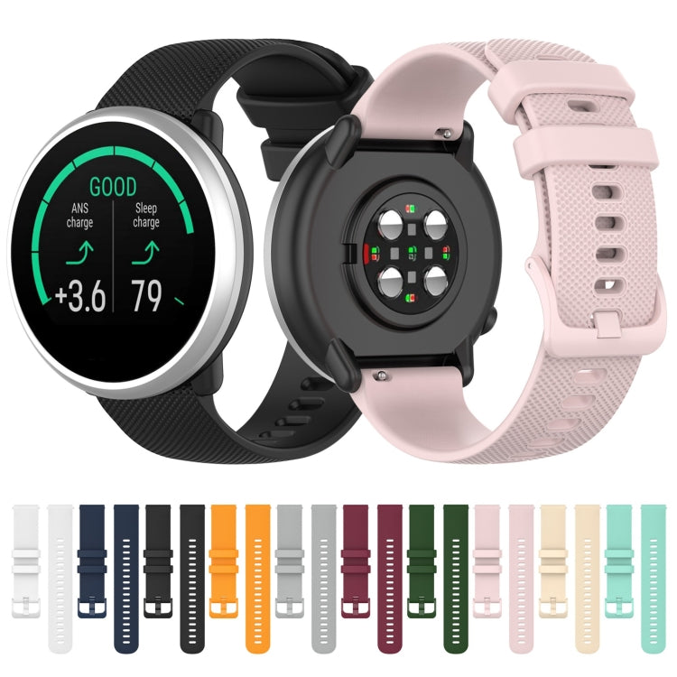 20mm plaid texture silicone watch bands, black and rose pink, with pin buckle