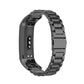 Black three-bead steel watchband with side button and clasp links