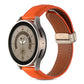 Genuine leather watch band with fold buckle, orange leather strap with brown stitching