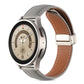 Genuine leather watch band with fold buckle, Nebula grey strap with brown stitching