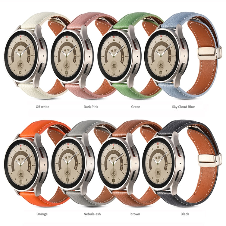 Genuine leather folding buckle watch bands in multiple colors with metal buckles