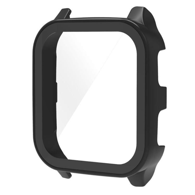 Black tempered glass watch case with protective frame for smartwatch