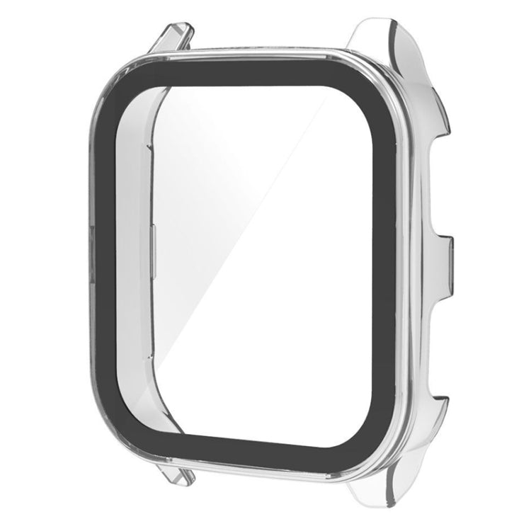 Transparent tempered glass watch case with clear protective frame for smartwatch