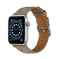Grey leather watch strap with wave texture and metal buckle, for Apple Watch
