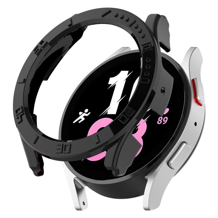 Half coverage PC watch protective case, black—edge guard with side grips for 40mm/44mm