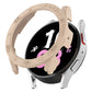 Half coverage PC watch protective case, light beige—covers watch edges with secure tabs