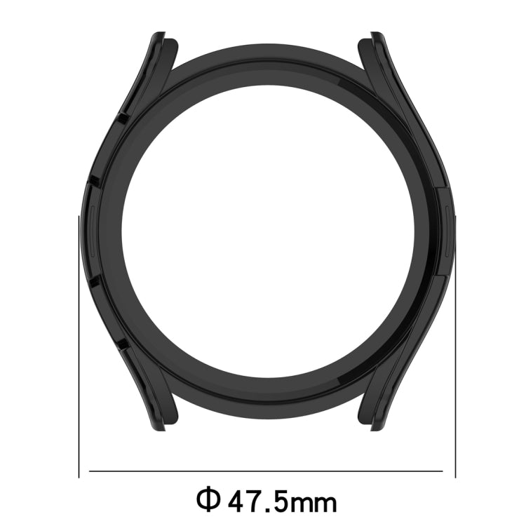 Half coverage PC watch protective case, black—47.5mm frame size with side tabs